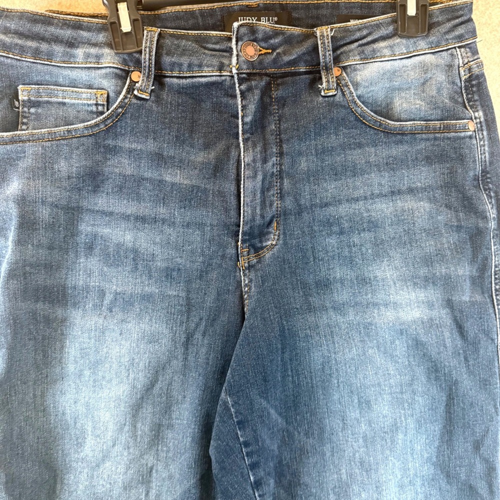 Judy Blue Wide Crop Jeans 18W Denim Dark Wash Stretch High Rise‎ JB88876 0457
